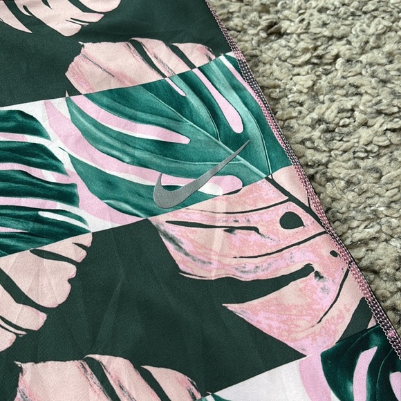 NIKE Fast Crop Running Tights, Pink and Green Botanical Print, S - Picture 4 of 13